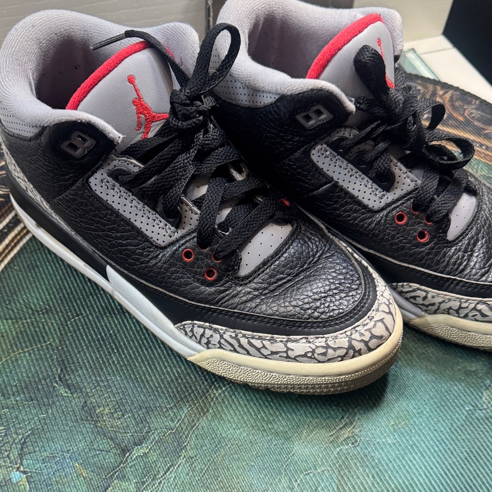Jordan Kids Black and White Sneakers with Red Accents